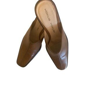 HOKUS POKUS NWOB Brown Mule Women's Shoe Size 8 1/2 M Made in Brazil